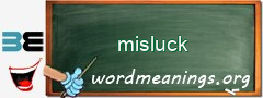 WordMeaning blackboard for misluck